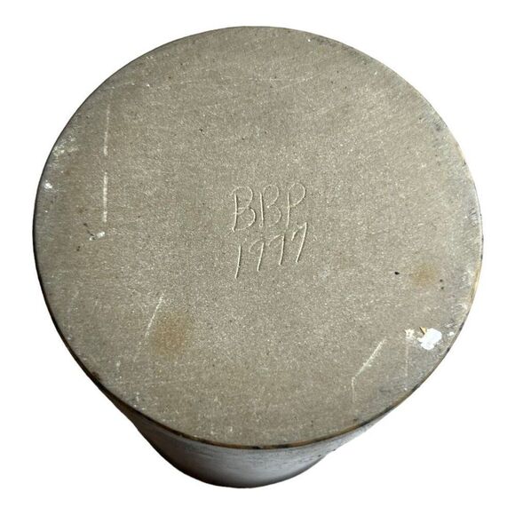 Vintage Spongeware Blue Pottery Planter Canister Container Utensil Holder - Picture 3 of 5